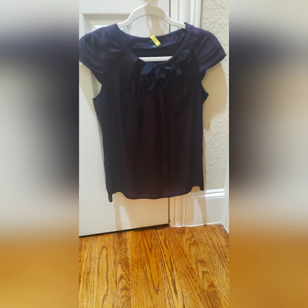 Ann Taylor Plum Silk Blouse Size SP